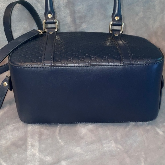 Gucci Bags Gucci Small Microguccissima Leather Crossbody Bag Navy